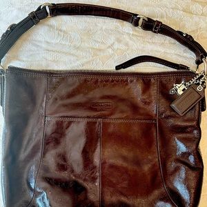 Coach patent leather hand bag
